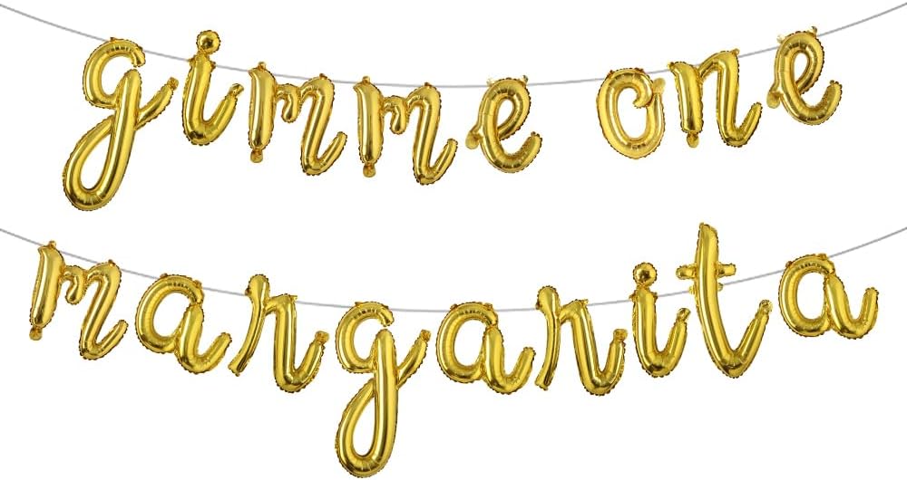 Multicolor Gimme One Margarita Balloon Pink Margarita Party Decorations Margarita Party Margarita Theme Party Margarita Decorations Big Birthday (L GIMME ONE MARGARITA Gold)