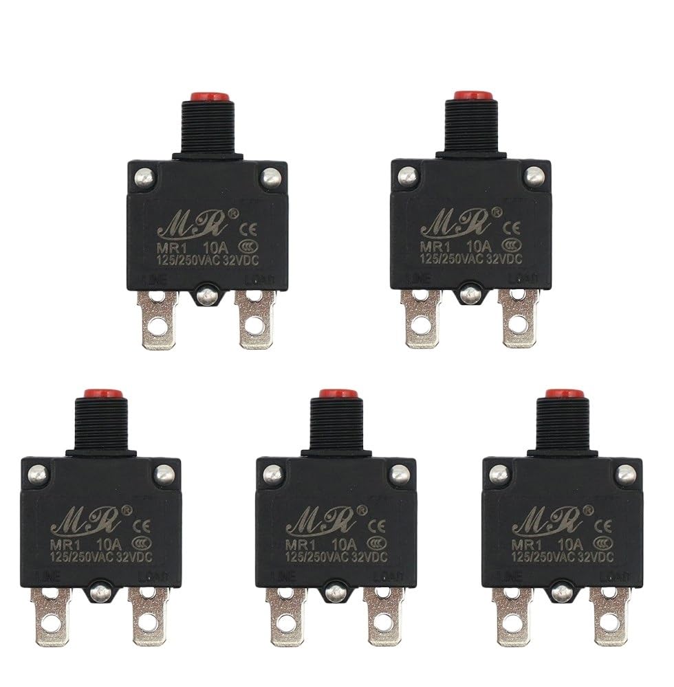Disjoncteur 10A rouge interrupteur pour stopper les surcharges électriques (paquet de 5) - 8