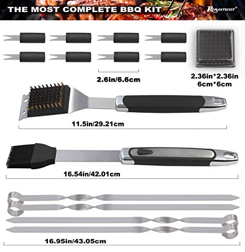 ROMANTICIST-21pc-BBQ-Grill-Accessories-Set-with-Thermometer-The-Very-Best-Grill-Gift-on-Birthday-Wedding-Heavy-Duty-Stainless-Steel-Grill-Utensils-with-Non-Slip-Handle-in-Aluminum-Case