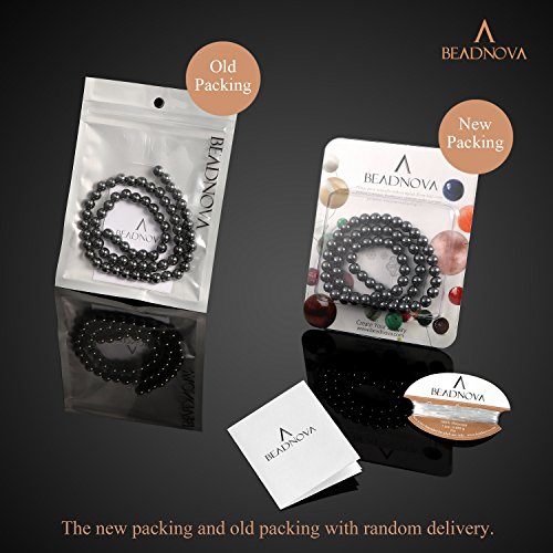 Image of BEADNOVA 6mm Natural Hematite Gemstone Round Loose Beads for Jewelry Making (62-64pcs)