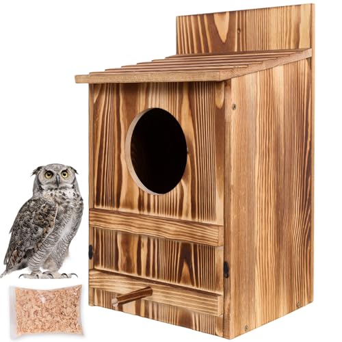 Owl Houses for Outdoors Sturdy and Durable Waterproof and Ventilated Easy to Assemble Suitable for owl Nesting Courtyard Terrace Garden Decoration Suitable for Wildlife Enthusiasts
