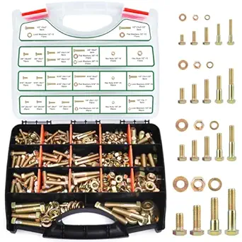 FOLIV 772PCS Grade 8 Bolt Assortment Kit, Heavy Duty Bolts and Nuts Kit, 1/4-20 5/16-18 3/8-16 1/2-13 SAE Sizes Included (Upgraded Package)