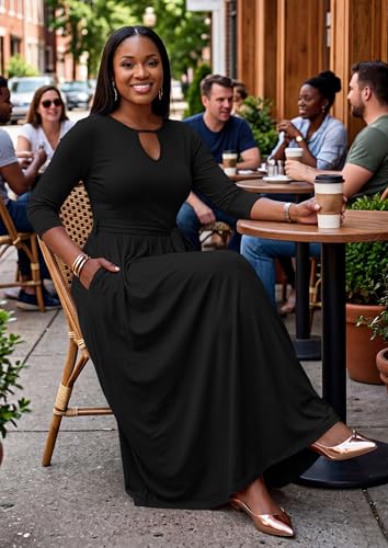 Image of MarryUP Women 2025 Casual Loose Maxi Dress with Pockets V Neck Short Sleeve Tiered Long Summer Beach Swing Dresses