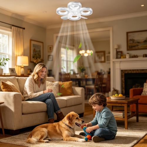 Ventilador de techo LED para techos bajos en dormitorios y cocinas 6