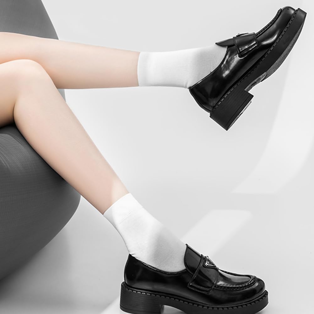 5 pares de calcetines finos de algodón para mujer, suaves, atléticos, casuales, transpirables, media caña
