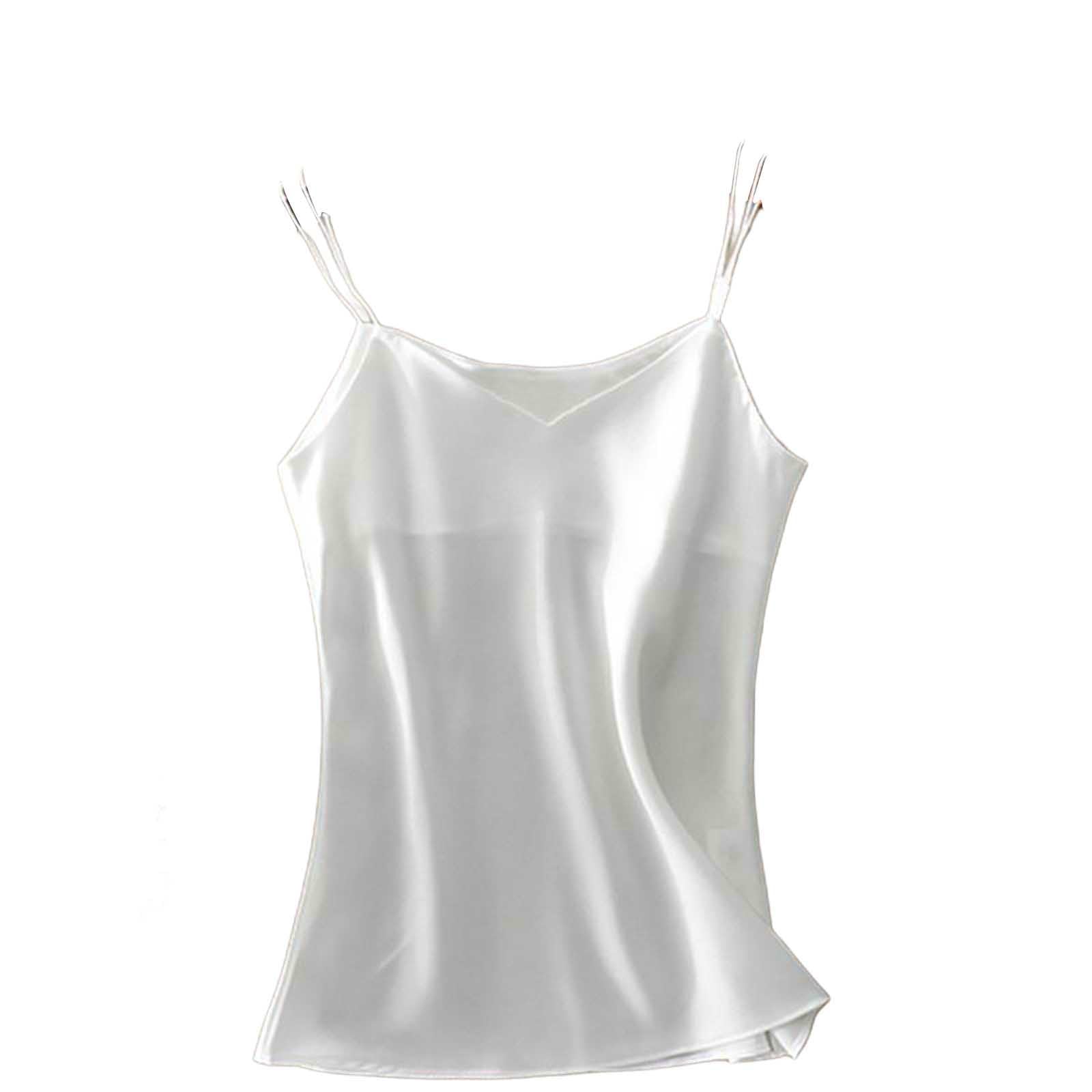 Huytertdr Women's White Satin Camisole Tops For Uk