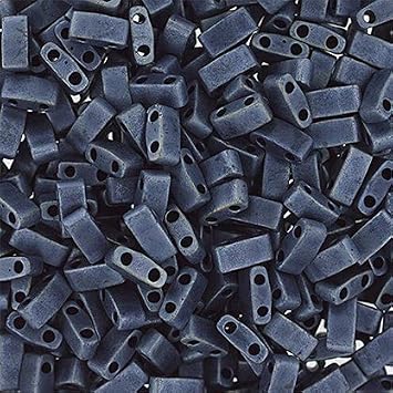 Miyuki TILA Half Cut 5x2.3mm 2 Hole Gunmetal Opaque Matte HTL2001 5.2Gms Vial of Japanese Glass Beads