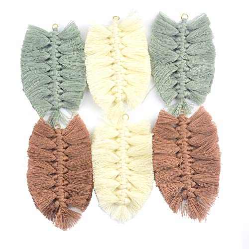 Aokbean 6 pcs 3.14x1.96 Pouce Doux Boucle d'oreille À La Main Gland avec Bague en Or pour DIY Artisanat Fabrication de Bijoux Souvenir (Mixte) Cover