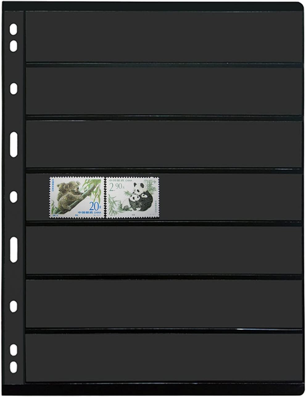20 Sheet Stamp Pages, 7 Pockets Pages for Stamp Collectors, 9Hole