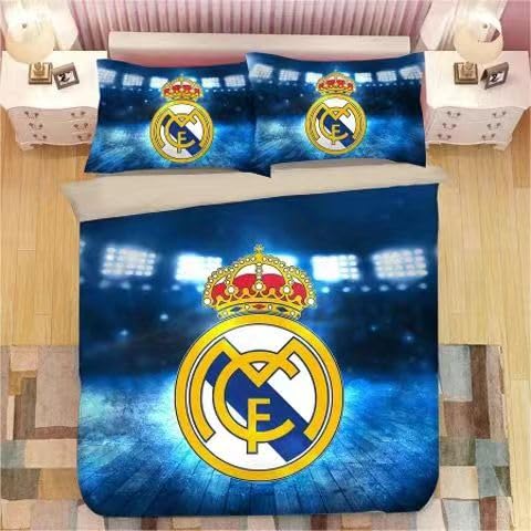 Real Madrid Fundas Nórdicas Cama 90 de 3 Piezas - Fundas Poliéster Nórdico 150x200cm con 2 Fundas de Almohada 50x75cm