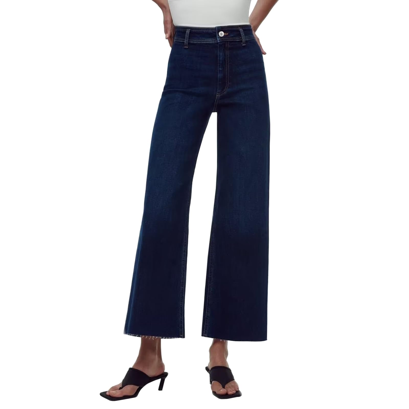 Supgoreou Women's Wide Leg Jeans High Waisted Stretchy Trendy Casual Versatile Work Denim Pants Trousers
