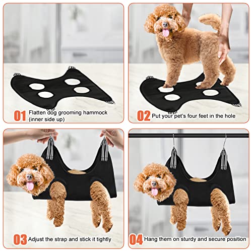 Hamac de Toilettage pour Chien, Harnais de Coupe des Griffes pour Chien et Chat, Support de Toilettage pour Animal Domestique, Sac de Retenue Respirant pour Couper les Ongles des Petits Animaux (noir) - Image 8