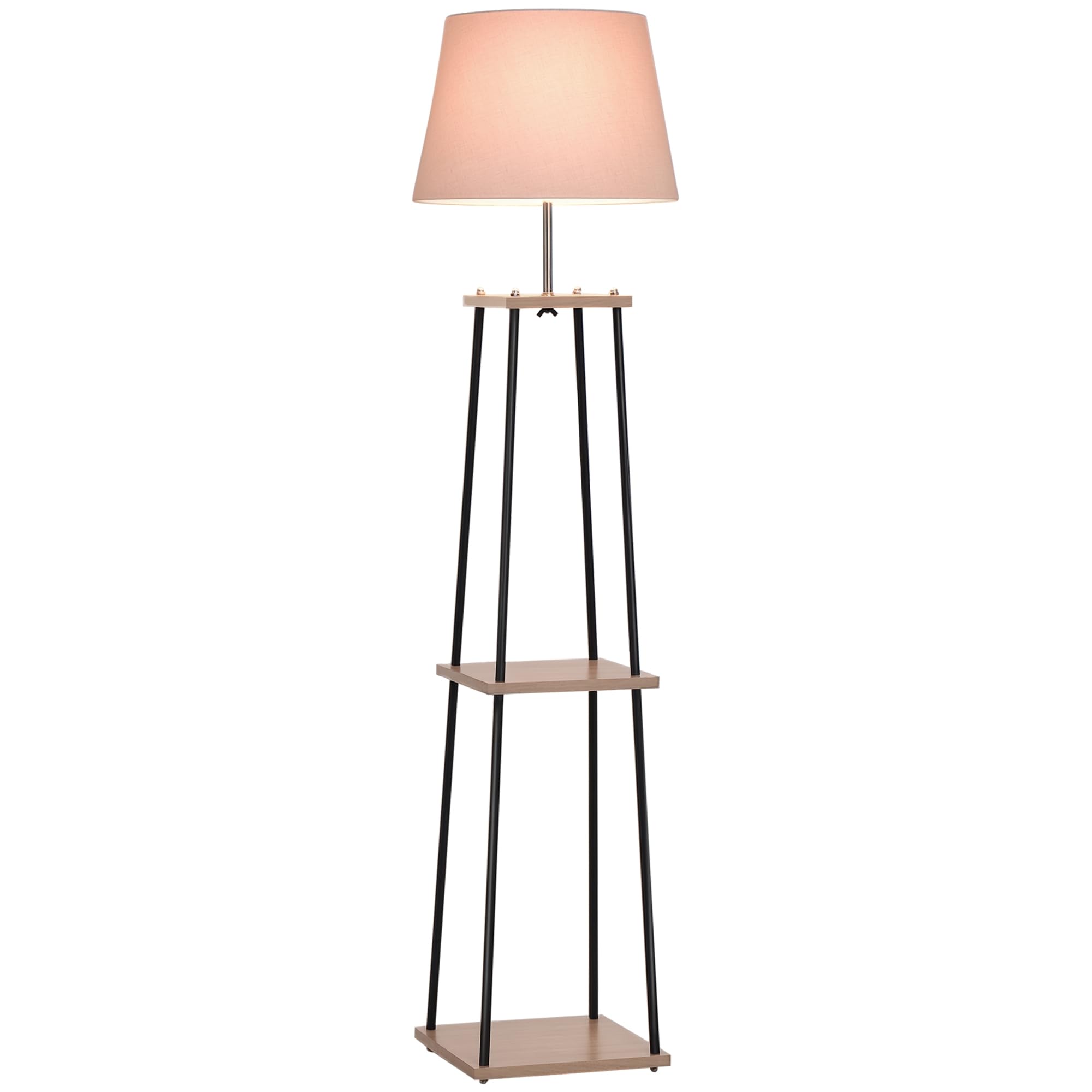 HOMCOM Lampadaire Design Contemporain Dim. 40L x 40l x 160H cm Noir Beige