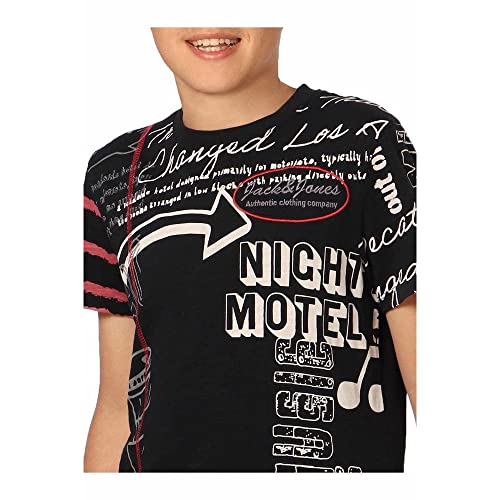 Image of JACK & JONES All Over Print Cotton Shirt Collar Boys T-Shirt