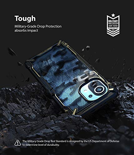Image of Ringke Fusion-X for Xiaomi Mi 11 Case Back Cover, [Military Drop Tested] Ergonomic Camo Hard PC Back TPU Bumper Impact Resistant Protection for Xiaomi Mi 11 Back Cover Case - Camo Black