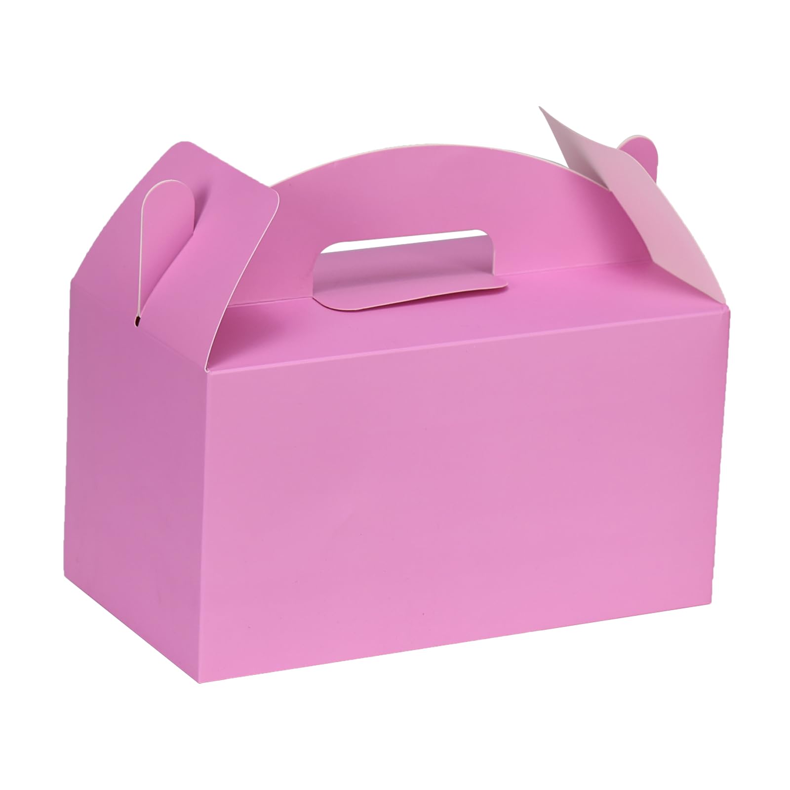 Cajas de regalo de fiesta, cajas de golosinas a dos aguas a granel con asa, paquete de 30 cajas de golosinas rosas para fiesta de cumpleaños, boda, baby shower, caja de aperitivos de galletas