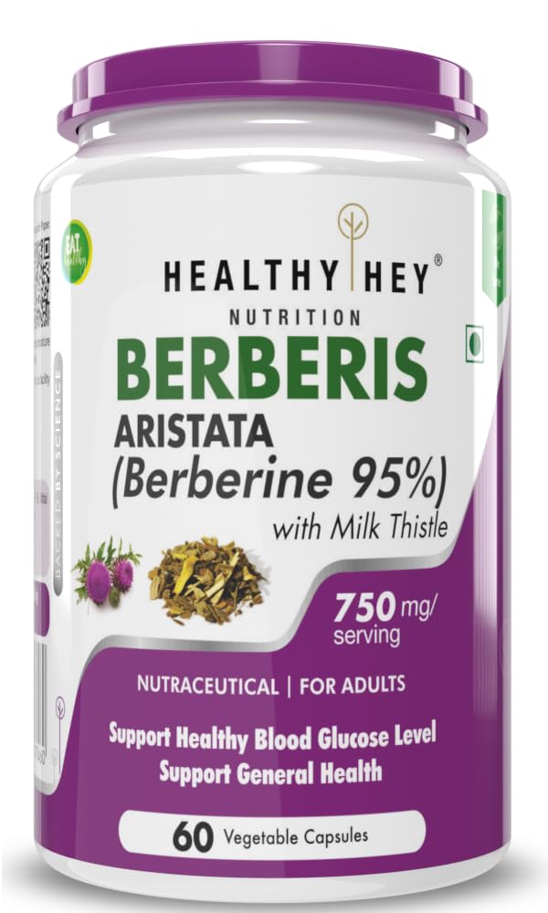 See full amazon price history chart for HealthyHey Nutrition Berberis Berberine 95% with Milk Thistle Vegetable Capsules, 60 Count HealthyHey Nutrition Berberis Berberine 95% with Milk Thistle Vegetable Capsules, 60 Count (B07CJ5KT54) Amazon Price History, Amazon Price Tracker