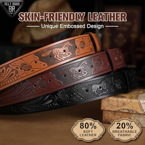 3 Pack Western Belts for Men Women without Buckle Cowboy Belt for Buckle Mens Western Leaher Belt for Jeans2