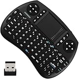 Touches raccourcis et contrôle à 360°: Ce clavier touchpad sans fil intègre 8 touches hotkeys pour accéder directement au volume, lecture ou retour. La conception rotative à 360° transforme ce mini clavier sans fil en télécommande précise pour naviguer sur le web, jouer ou regarder la TV