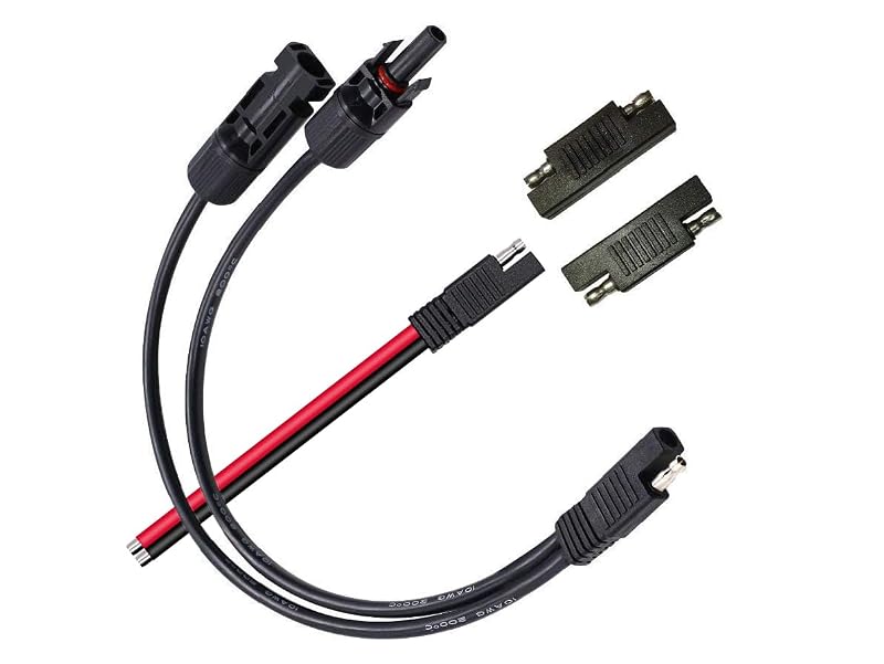Cabo Adaptador Solar MC-4 para SAE 10 AWG Sunway Solar com 2 Adaptadores de Inversão de Polaridade, 35,1 cm