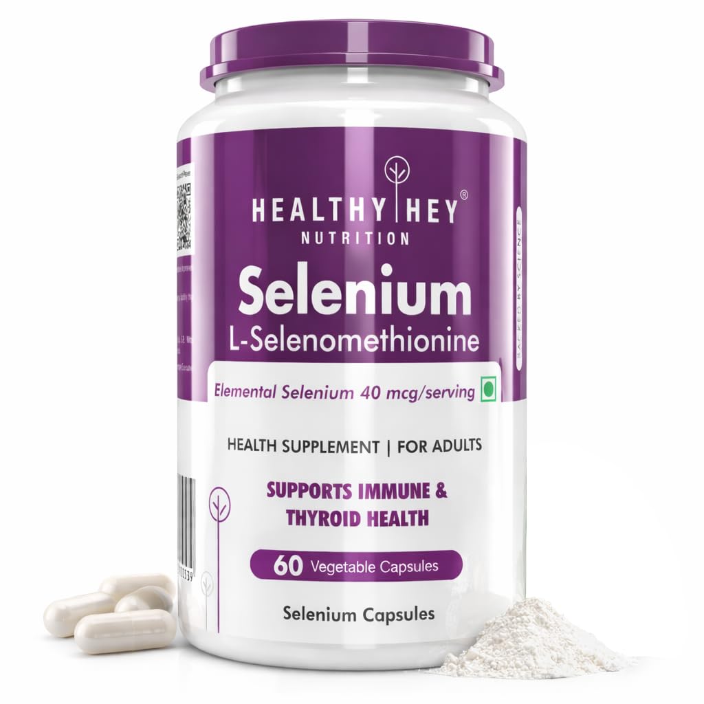 HealthyHey Nutrition Selenium Capsules 40mcg - Superior Absorption - 60 Vegetarian Capsules