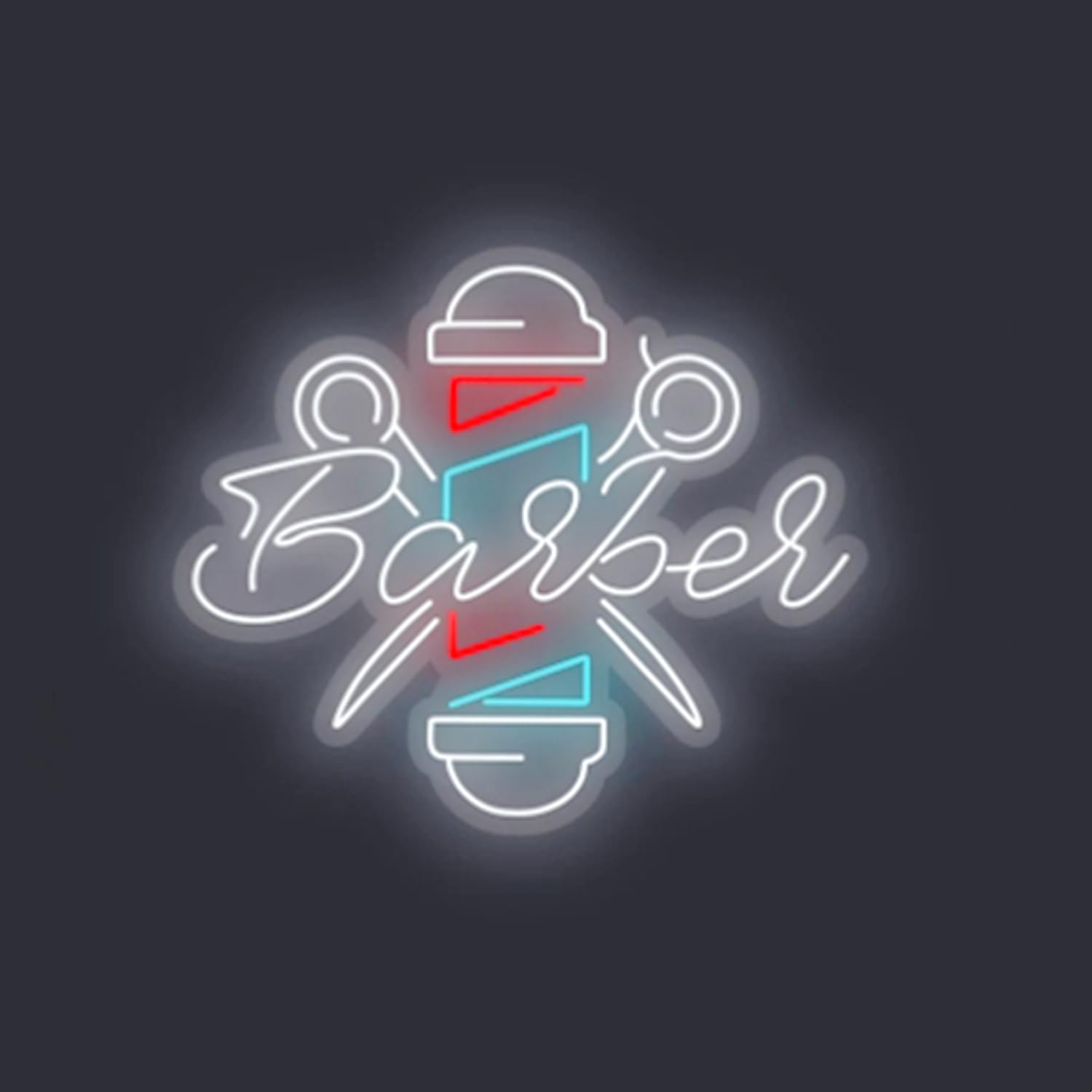 Dimmable Barber Neon Sign, Hair Salon Light up Neon Lights LED Sign for Wall Window Decor,Decorative Barbershop Lights for Salon Decor for Hair Stylist,40.6 * 31.8CM,USB Powered