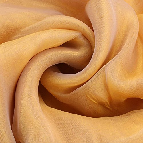 Vlovelife 5.5 Yards Crystal Organza Fabric, Tulle Sheer Fabric, Wedding Top Table Swag,Backdrop Curtain For Wedding Baby Shower Birthday Party Event Decor - Gold #TOP2