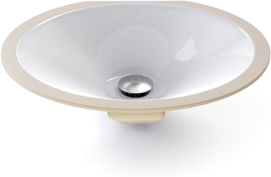 1412-CWH Mayah Classically Redefined Oval Vitreous China Undermount Lavatory Sink, White