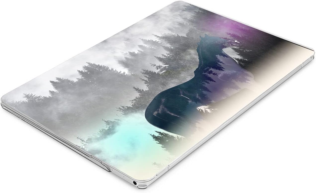 Hard Case Compatible for MacBook Pro 16 14 M3 M2 2023 M1 Pro 13 2022 Air 13 2021 Retina 2020 Mac 11 12 Forest Horse Trees Art Grey Animals Laptop Design Misty Foggy Print Protective Cover