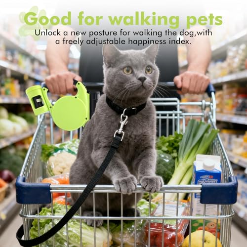 Einziehbare Hundeleine, Hundeleine 5 M Bissfeste, Ausziehbare Leine Mit Led-Licht Und Aufbewahrungsbox, Hunde Rollleine Für Hunde, Katzen Und Haustiere Bis Zu 20 Kilogramm, Ausziehbar 5 M, Grün