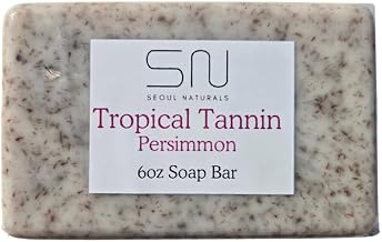Seoul Naturals Tropical Tannin Persimmon Soap Bar, Piña Colada Scented, Nonenal Odor Neutralizer, k beauty, 6 oz