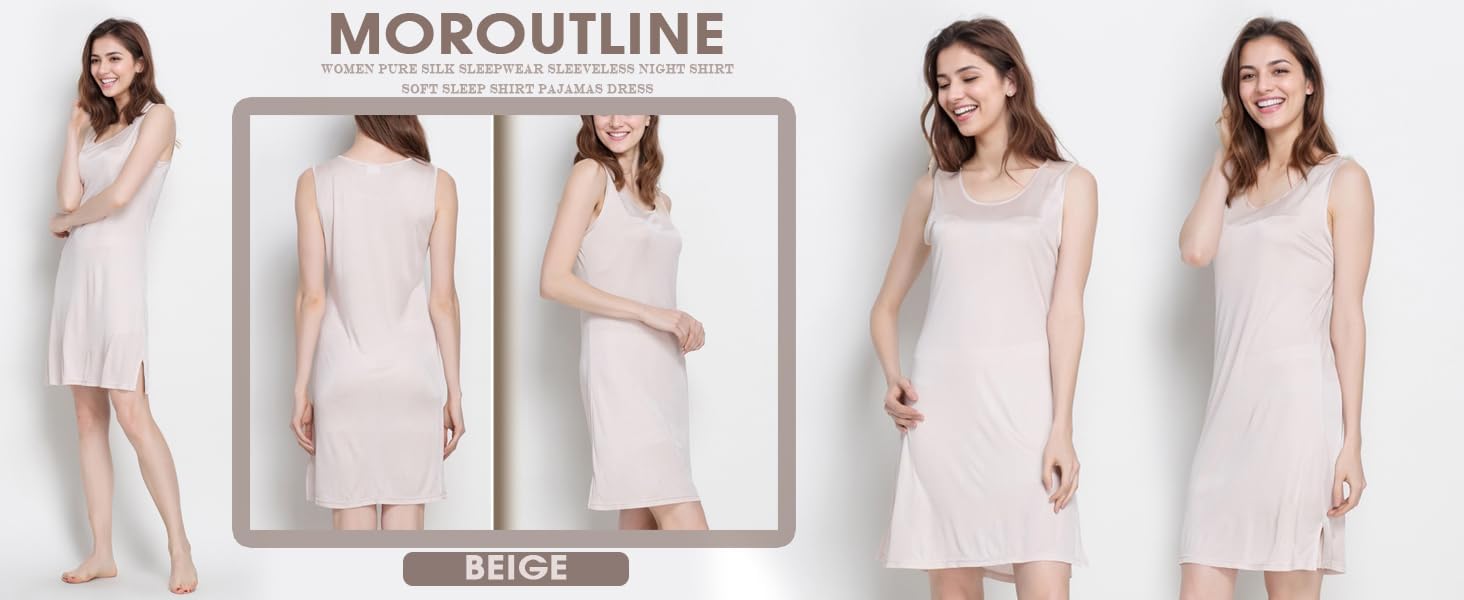 Silk Tank Nightgowns Women Pure Silk Sleepwear Sleeveless Night Shirt Soft Sleep Shirt Pajamas Dress - Image 5
