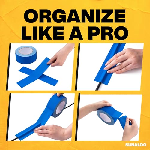 Image of Gaffers Tape Heavy Duty, Easy to Rip, Residue-Free Professional Grade Floor Tape for Electrical Cords, Matte Finish Non Reflective, Weather Resistant (3, Blue, 2 inch x 30 Yards)