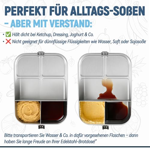 Boîte à déjeuner enfant en acier inoxydable 1500 ml nicelock avec 2 compartiments fixes