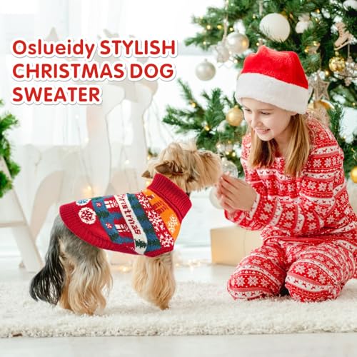 Dolahovy Hund Pullover Schneeflocke Pullover Welpen Mantel Hunde Stricken Weihnachten Winter Kleidung Outfit Xmas Hund Pullover Fleece Hund Anzug für kleine mittlere Hunde Katzen Chihuahua Red XXL