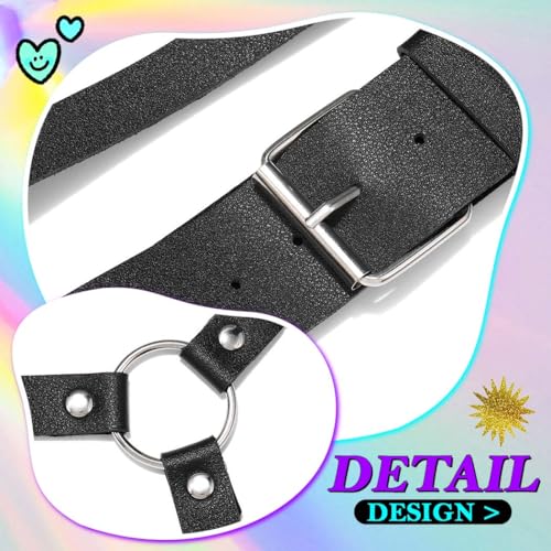 Leather Chest Harness Black Wide Waist Belt Fashion Rave Body Accessory for Women4