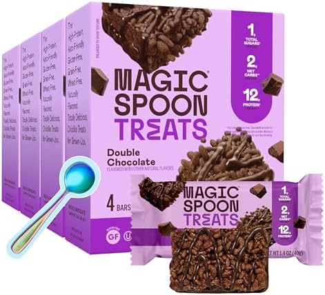 Magic Spoon Treats Double Chocolate - 16 High Protein Bars, Gluten Free