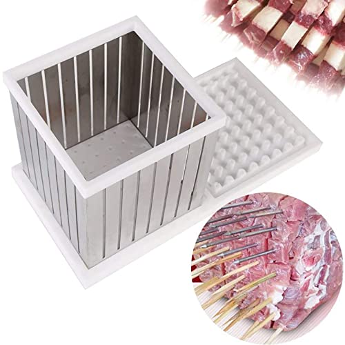 64 fori BBQ Skewer Maker Tool, scatola riutilizzabile della griglia della carne per la cottura all'aperto, accessorio di preparazione veloce di Kebab per feste in famiglia e eventi di barbecue da giar
