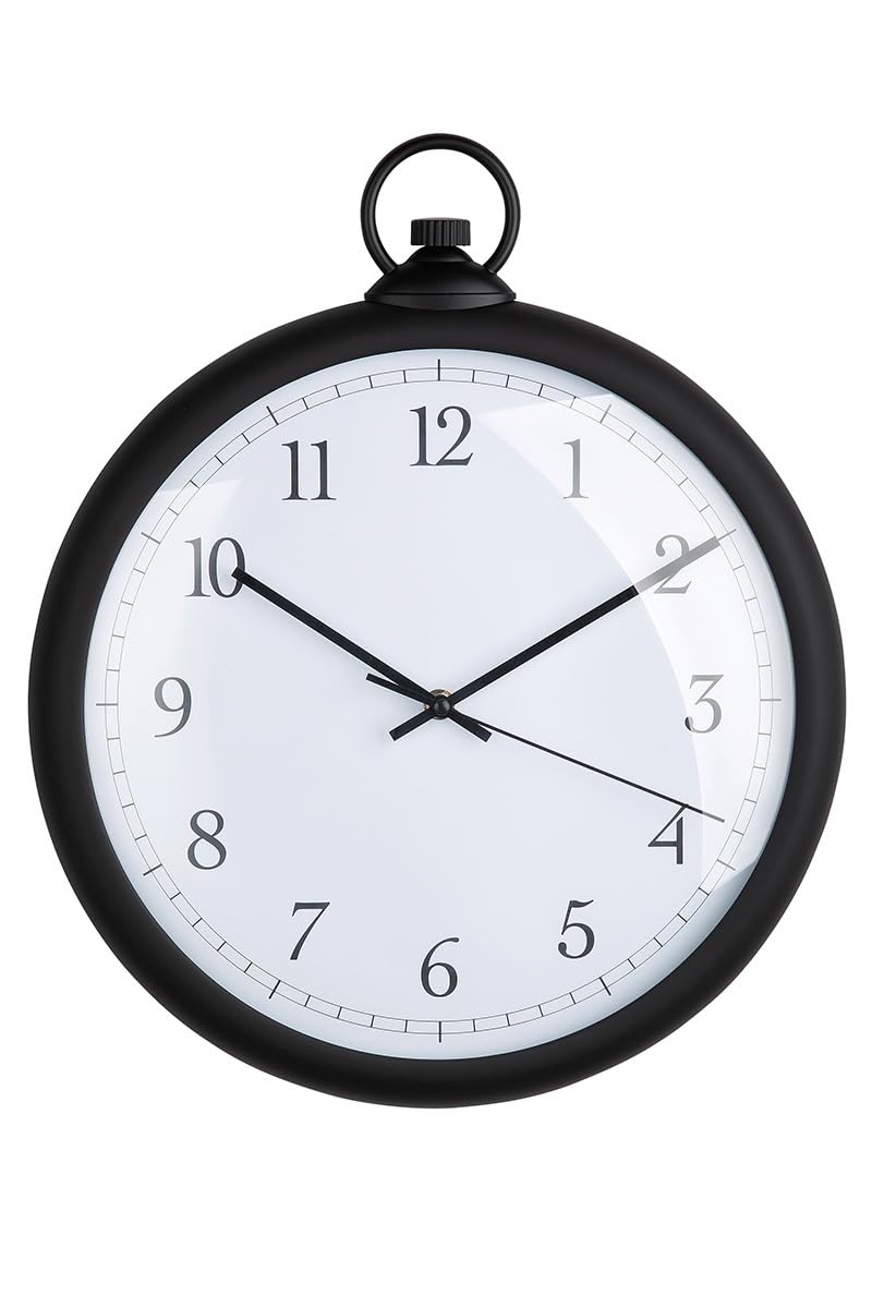 Horloge murale pocket GILDE ronde plastique noire pour un interieur chaleureux