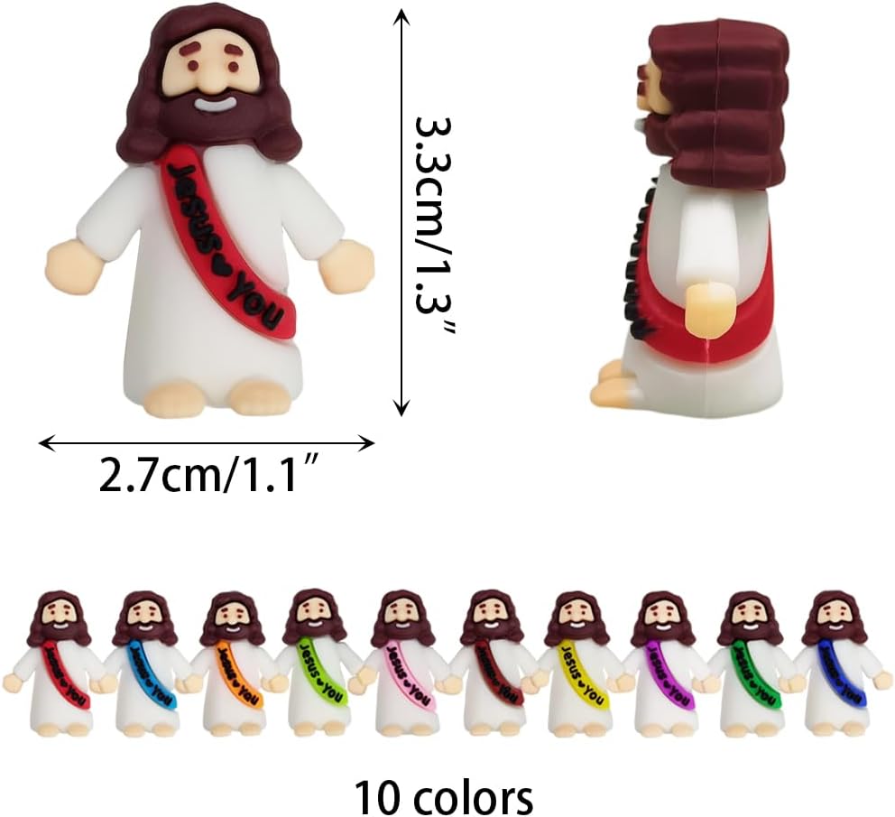 100 PCS Mini Jesus Figures Toys in Bulk to Hide and Seek Religious for Kids Girls Boys Sunday School Easter Basket Stuffers Fillers Eggs Gifts Party Favors
