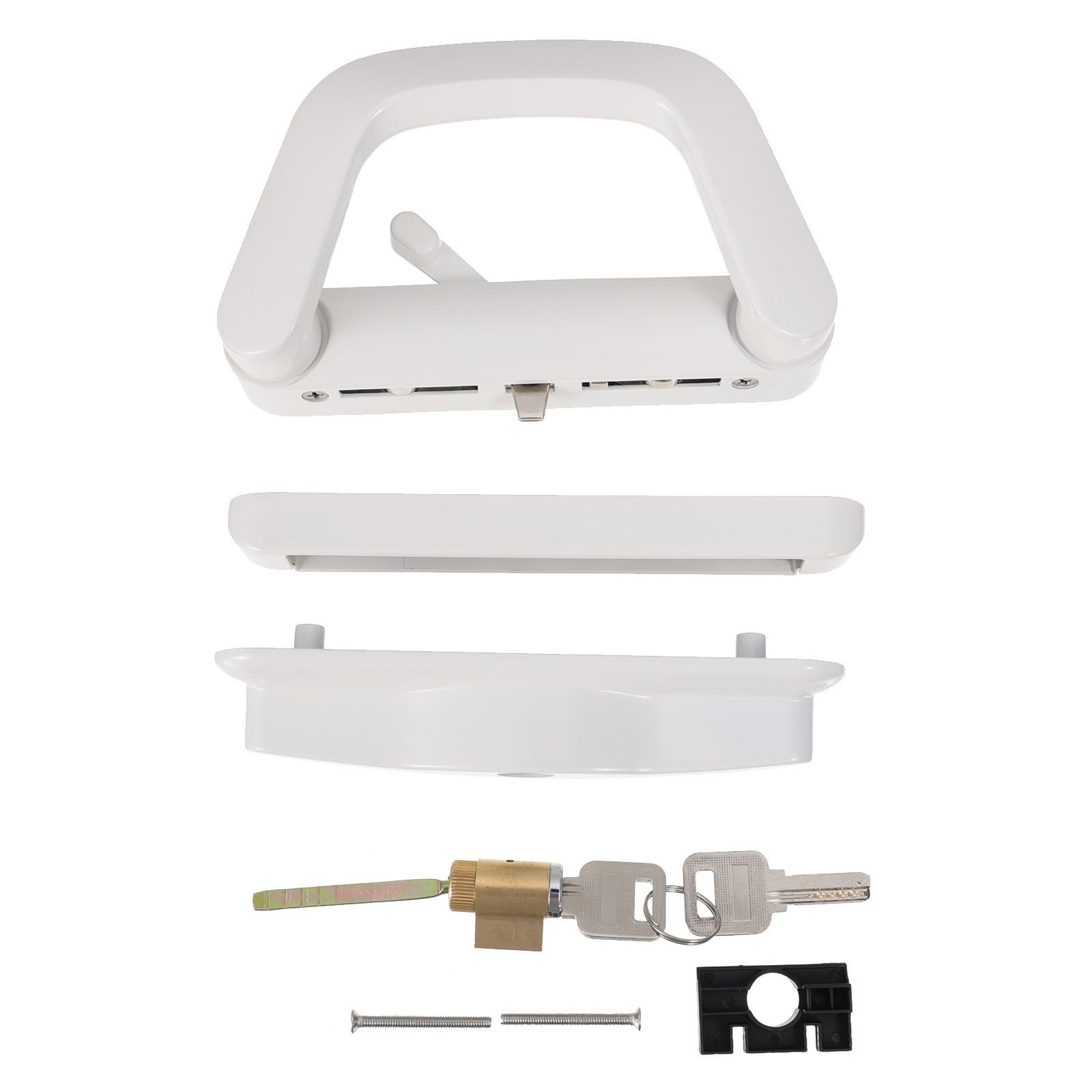 Serrure de Porte Coulissante en Alliage de Zinc Blanc, Verrouillage