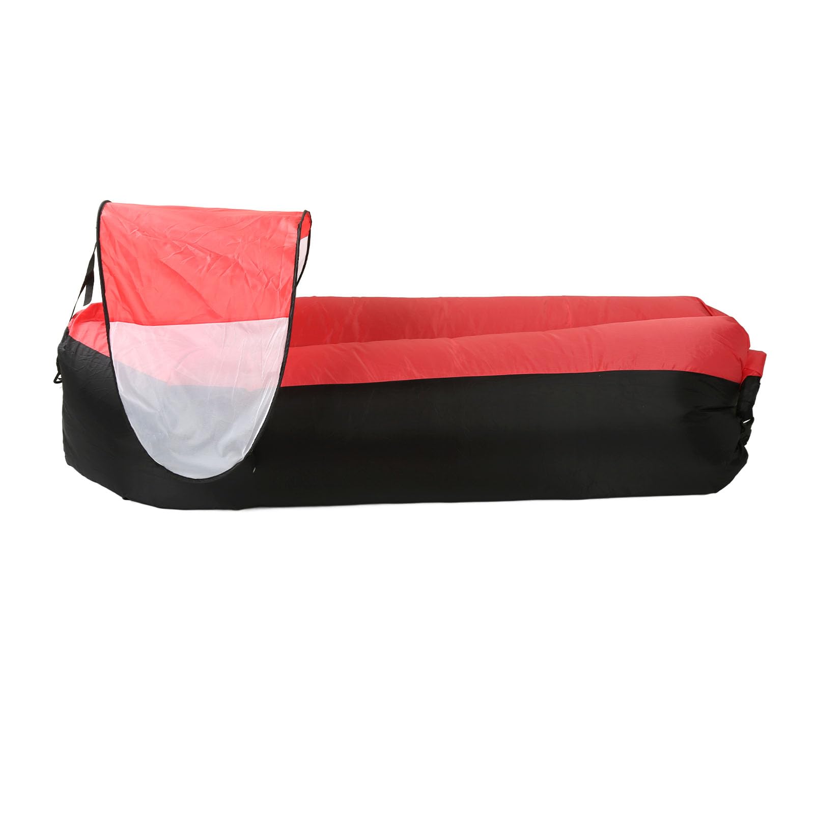 Naroote Inflatable Lounger Air Sofa, Abrasion Resistance Portable Inflatable Sofa for Adults for Camping (Black Plus Red)