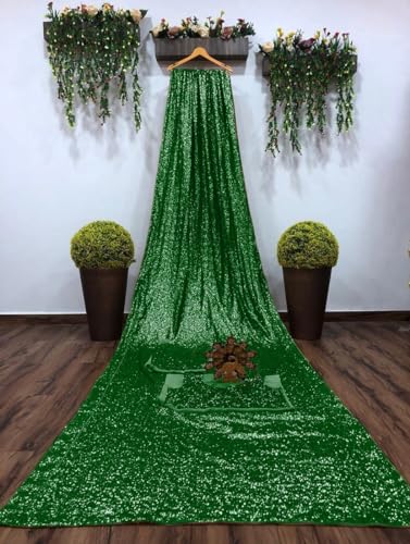 Image of Women's Bollywood Heavy Sequins Embroidery Work Georgette Saree with Unstitched Blouse