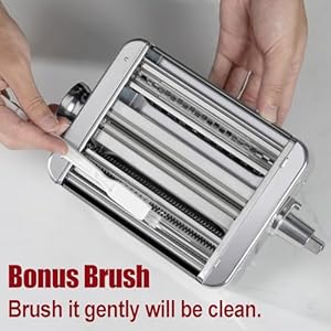 All Metal Pasta Maker Attachment for KitchenAid, 3 In 1 Pasta Attachment for Kitchen Aid Stand Mixer, 8 Gears Adjustable Pasta Roller Attachment for Fettuccine Linguine Pasta Sheets. All Metal Pasta Maker Attachment for KitchenAid 3 In 1 Pasta Attachment for Kitchen Aid Stand Mixer 8 Gears Adjustable Pasta Roller Attachment for Fettuccine Linguine Pasta Sheets