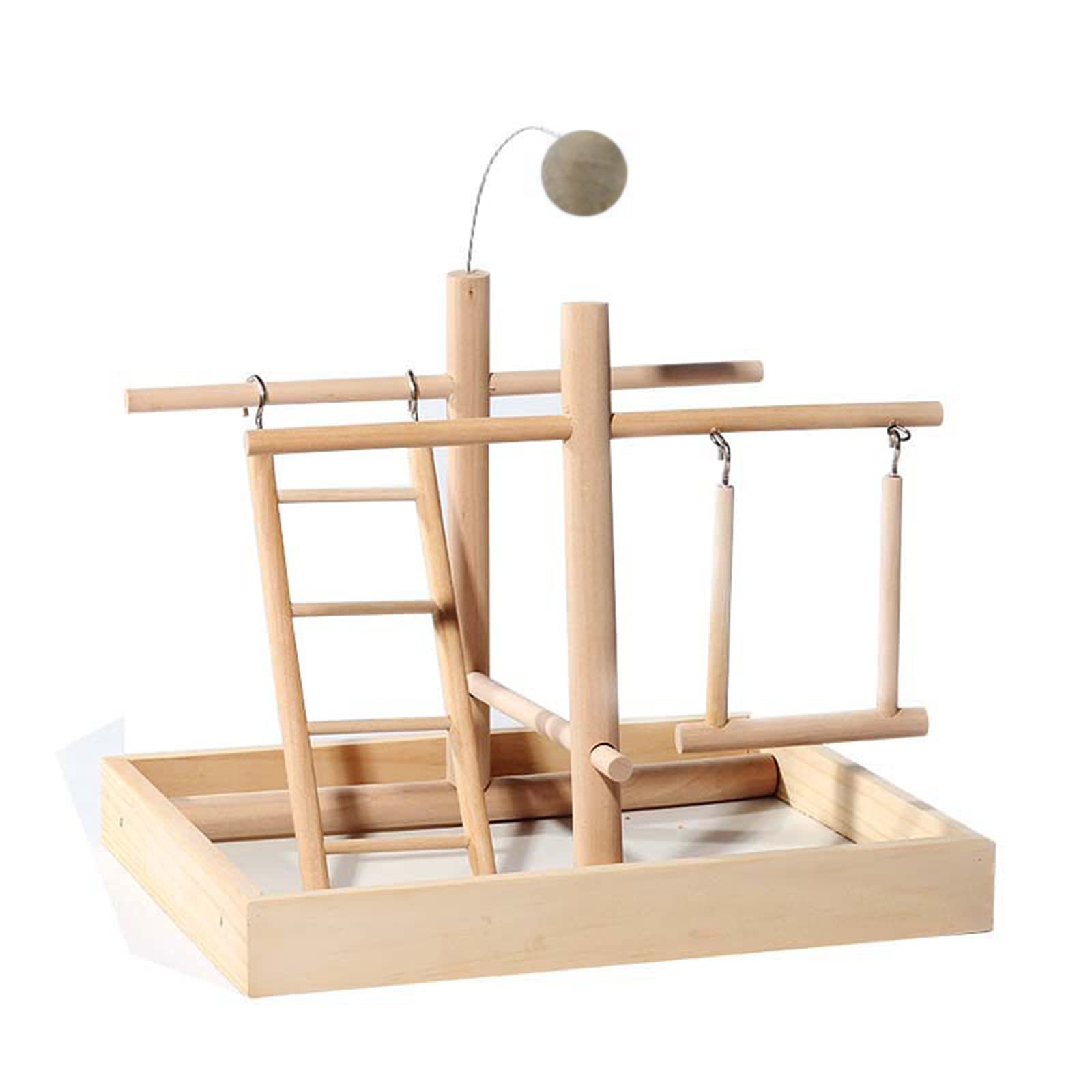 Nymphensittich Spielplatz Holz Barsch, mit Feeder Cups, Papagei Spielzeug Schwingen, Training Aktivitäten für Wellensittich Sittich, Parrot Intelligence Spielzeug #8