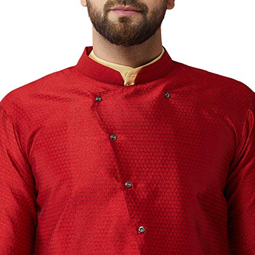 Image of SOJANYA Men's Silk Blend Solid Kurta & Pyjama Set