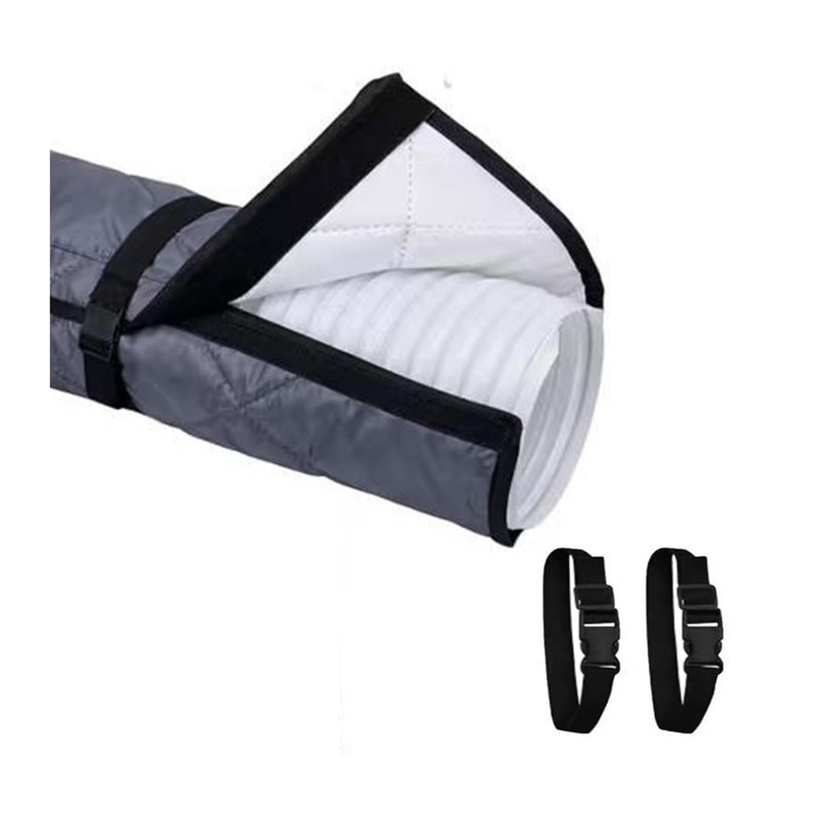 Shiketong AC Exhaust Hose Cover Adjustable Straps Air Conditioner Hose Cover Heat Insulation With 2 Buckle(Grey Strap)