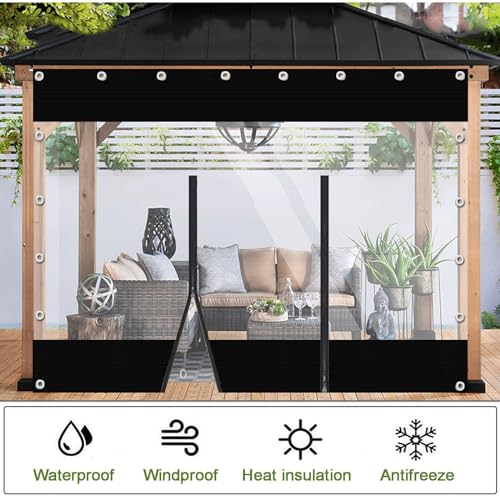 Auvent d'extérieur imperméable en PVC transparent de 2,5 x 3,8 m - 8