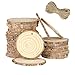 Produktbild EKKONG Holzscheiben 30 Stücke Holz Log Scheiben Runde 7-8cm Natur und 10 m Nnatürliche Jute Seil für DIY Handwerk Holz-Scheiben Hochzeit Mittelstücke Weihnachten Dekoration Baumscheibe