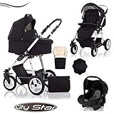 18 teiliges Qualitäts-Kinderwagenset 5 in 1